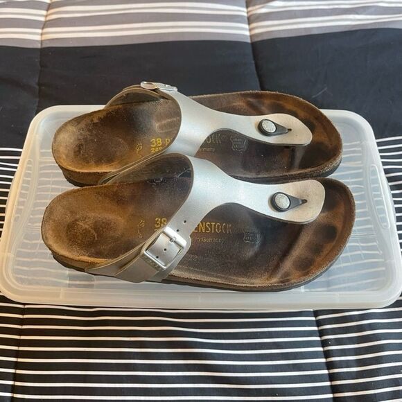 Silver Birkenstock Sandals - Picture 2 of 3